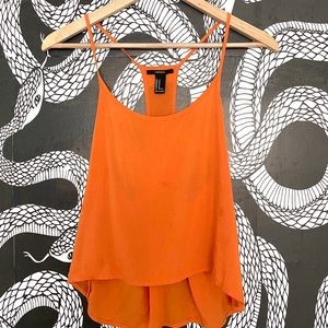 Forever 21 Orange silk tank top
